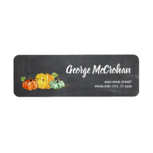 Etiqueta Chalkboard Little Pumpkin Halloween Return Address