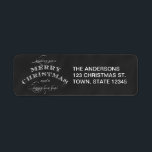 ETIQUETA CHALKBOARD MERRY CHRISTMAS HOLIDAY GREETING<br><div class="desc">BLACK CHALKBOARD MERRY CHRISTMAS Y UNA FELIZ FESTIVA FESTIVIDAD DE AÑO NUEVO QUE RECUERDA LAS ETIQUETAS DE DIRECCIÓN DE REGRESO. ELke Clarke© Póngase en contacto con la tienda para ver otros colores. Productos que coincidan en la tienda. Perfecto para enviar sus saludos de vacaciones.</div>