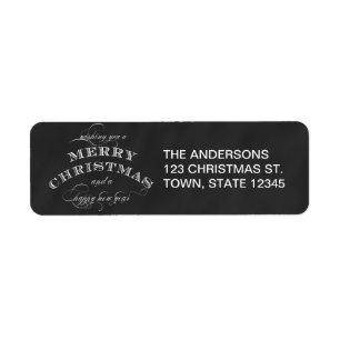ETIQUETA CHALKBOARD MERRY CHRISTMAS HOLIDAY GREETING