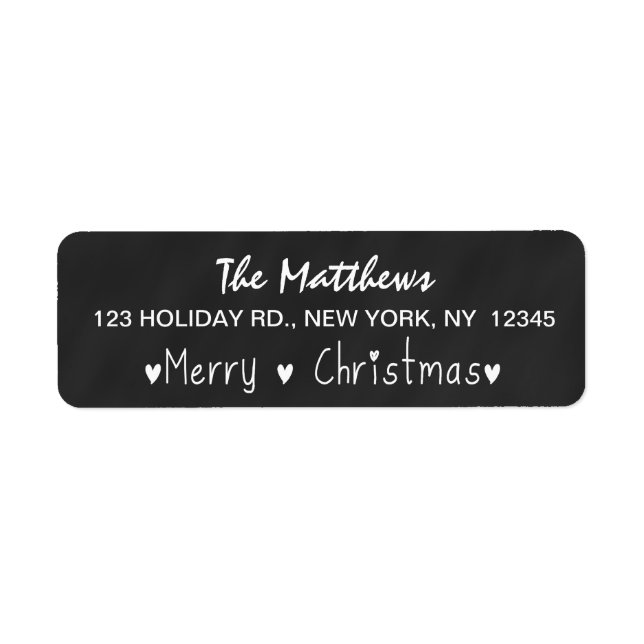 ETIQUETA CHALKBOARD MERRY HOLIDAY GREETING (Frente)