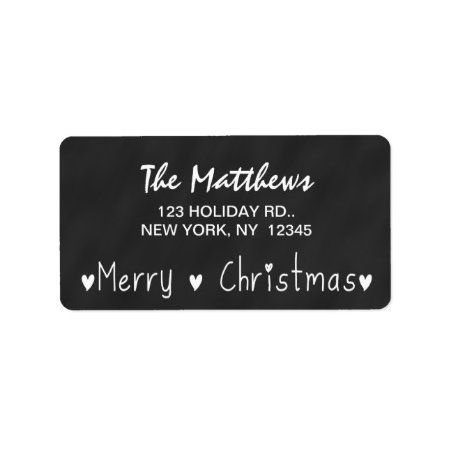 ETIQUETA CHALKBOARD MERRY HOLIDAY GREETING (Frente)
