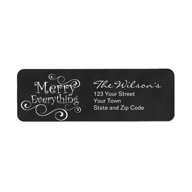 Etiqueta Chalkboard Merry Todo (Frente)