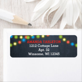 Etiqueta Chalkboard Multi Lights Red Personalizado