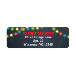 Etiqueta Chalkboard Multi Lights Red Personalizado