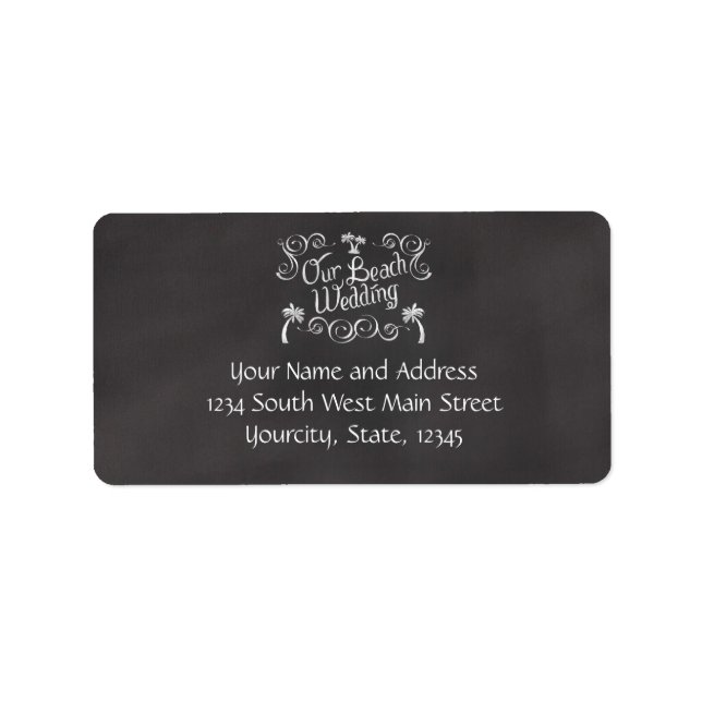 Etiqueta Chalkboard Our Beach Wedding (Frente)