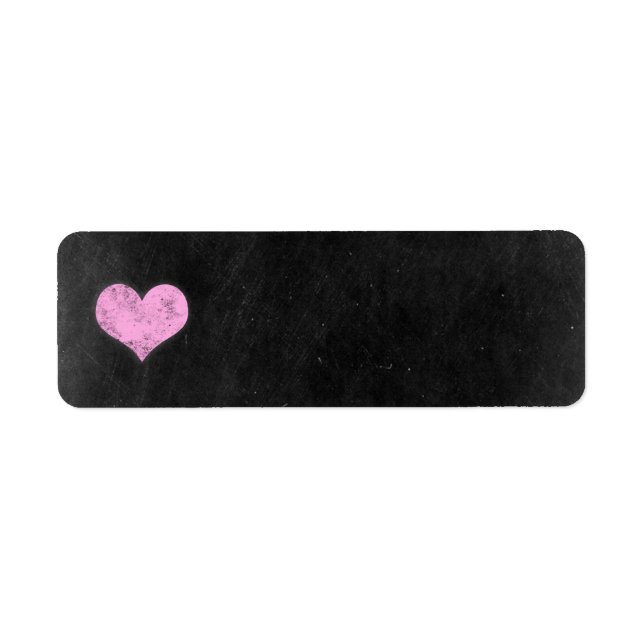 Etiqueta Chalkboard Rustic Shabby Chic Pink Chalk Heart (Frente)