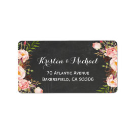 Etiqueta Chalkboard rústico Hermosa Floral