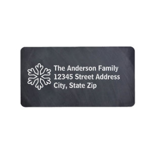 Etiqueta Chalkboard Snowflake - Address Label