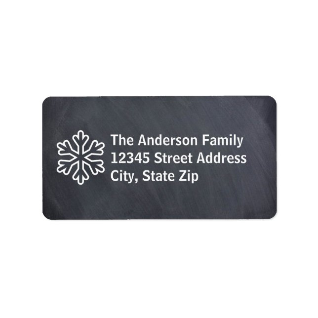 Etiqueta Chalkboard Snowflake - Address Label (Frente)
