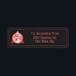 Etiqueta Chalkboard Snowman<br><div class="desc">This return address label features a Christmas bauble with a snowman and snowflakes on a solid chalkboard gray colored background. The text on this label can be customized and used as either a return address label or can be used as a gift tag!</div>