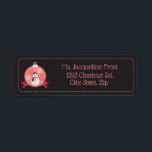 Etiqueta Chalkboard Snowman<br><div class="desc">This return address label features a Christmas bauble with a snowman and snowflakes on a solid chalkboard gray colored background. The text on this label can be customized and used as either a return address label or can be used as a gift tag!</div>