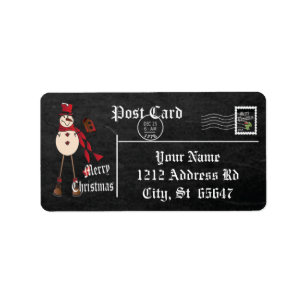 Etiqueta Chalkboard Style Snowan