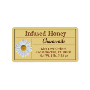 Etiqueta Chamomile Infuscado Amber Gold Honey Jar