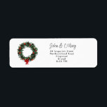 Etiqueta Change of Address sticker christmas wreath<br><div class="desc">Modern and fresh moving announcements let friends and family know about your new house.  Designed by The Arty Apples Limited</div>