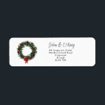 Etiqueta Change of Address sticker christmas wreath<br><div class="desc">Modern and fresh moving announcements let friends and family know about your new house.  Designed by The Arty Apples Limited</div>