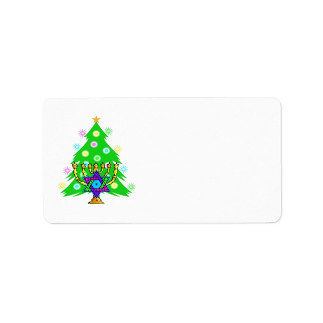 Etiqueta Chanukah y Navidades juntos (Frente)