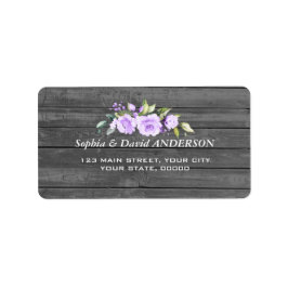 Etiqueta Charm Lavender Floral Barn Wood Boda