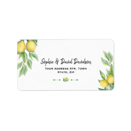 Etiqueta Charm Watercolor Lemon Tropical Boda