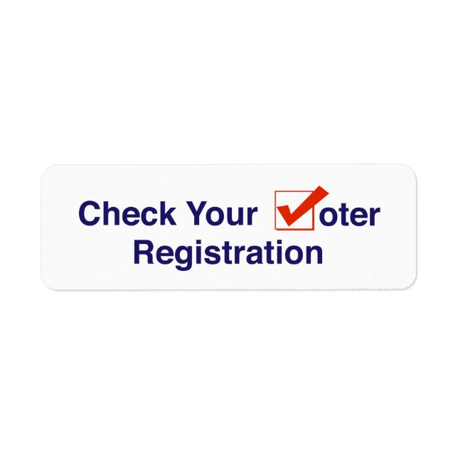 Etiqueta Check Your Voter Registration 2024 Election (Frente)