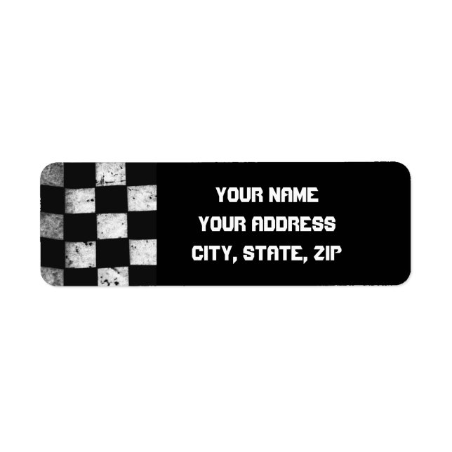 Etiqueta Checkered Flag Address Labels (Frente)