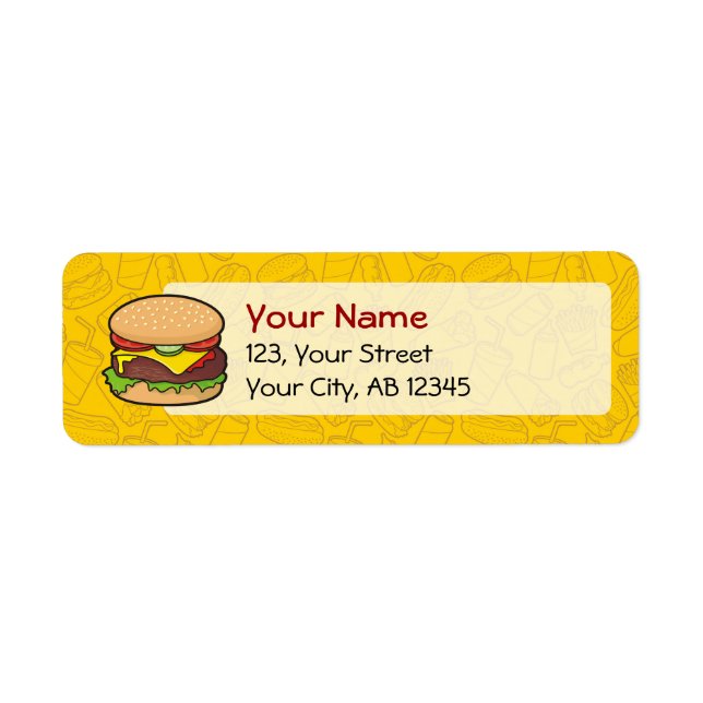 Etiqueta Cheeseburger (Frente)