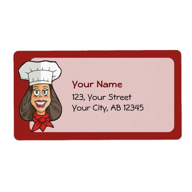 Etiqueta Chef femenino (Frente)