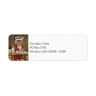 Etiqueta Chef Kitten Making Bread