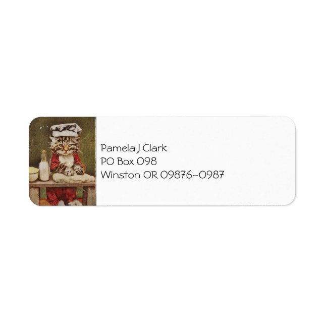 Etiqueta Chef Kitten Making Bread (Frente)