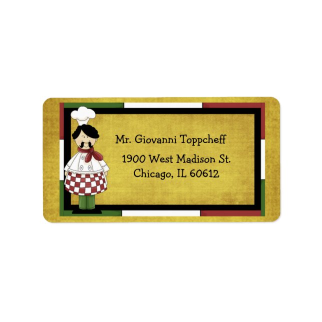 Etiqueta Chef usando Apron con Red Checkered (Frente)