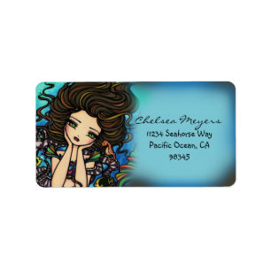 Etiqueta Chelsea Mermaid Seahorse Fantasy Art