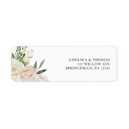 Etiqueta CHELSEA Watercolor White Blooms Wedding Invitation