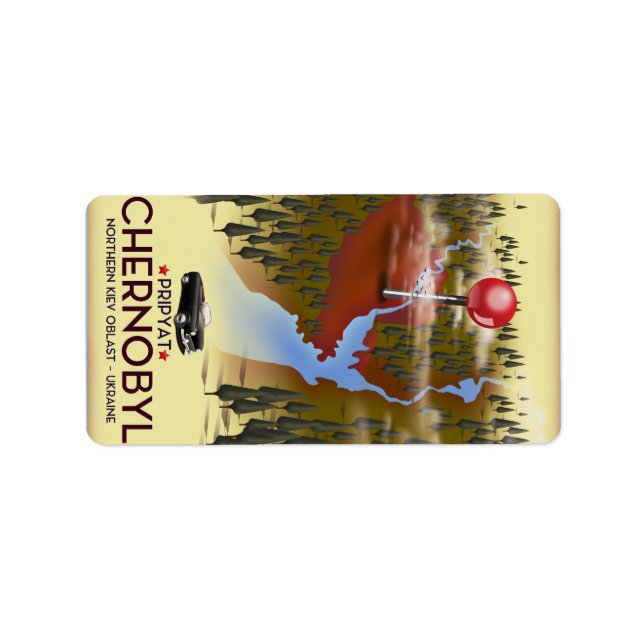 Etiqueta Chernobyl, Pripyat, ucrania (Frente)