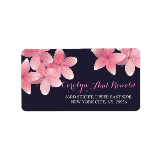 Etiqueta Cherry Blossom   Address Label (Frente)