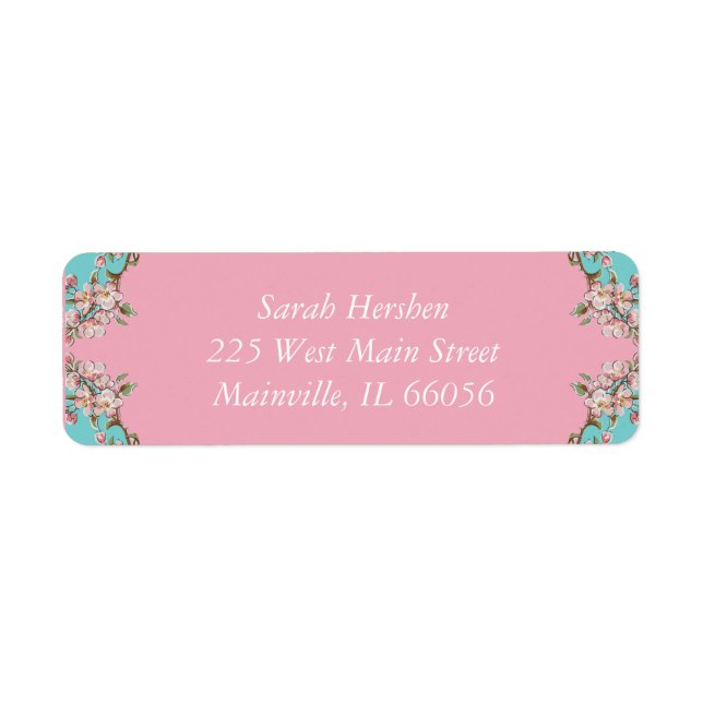 Etiqueta Cherry Blossom Baby Shower (Frente)