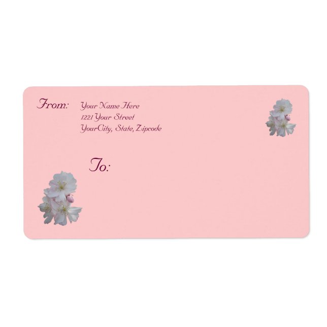 Etiqueta Cherry Blossoms Address Label (Frente)