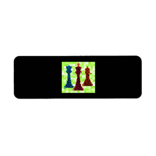 Etiqueta Chess Lover Queen King Bishop Chess