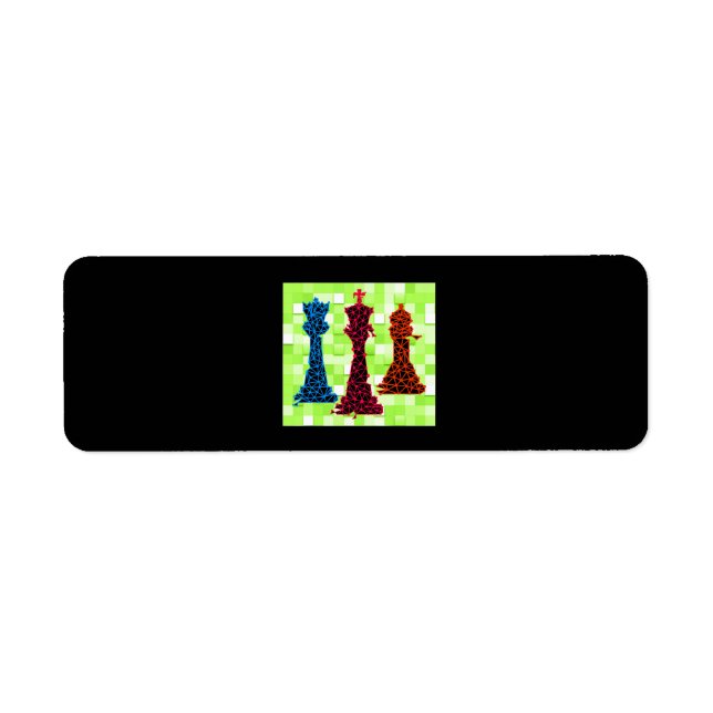 Etiqueta Chess Lover | Queen King Bishop Chess (Frente)
