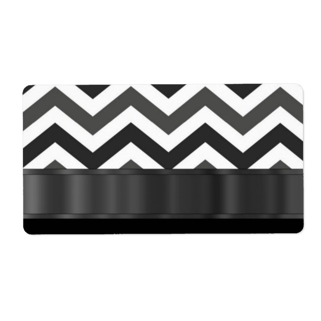 Etiqueta Chevron blanco y negro (Frente)