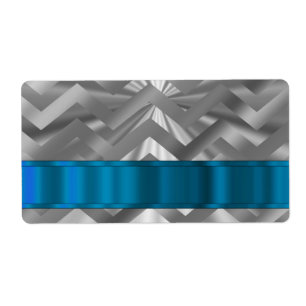 Etiqueta Chevron plateado de aspecto metálico