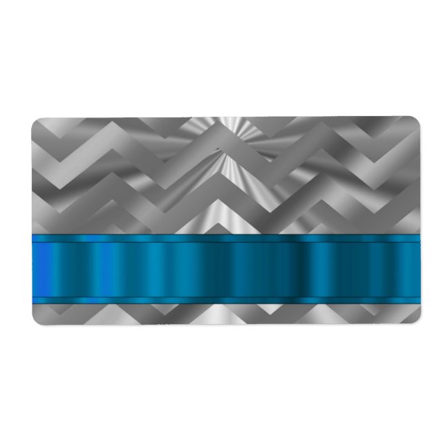 Etiqueta Chevron plateado de aspecto metálico (Frente)