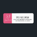 Etiqueta Chic 50 Fabulous Hot Pink 50th Return Address<br><div class="desc">Celebrate turning 50 in style with this modern hot pink 50th birthday design, a chic 50th birthday return address label you can simply personalize and send out for your fiftieth birthday party celebration. The words fifty and fabulous are set using elegant script calligraphy and modern typography. If you need any...</div>