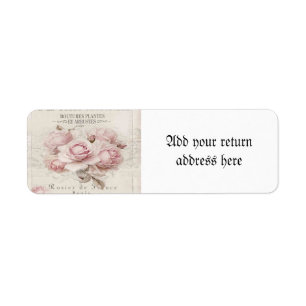 Etiqueta chic, rústico, vintage, floral, de collage, de cam