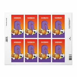 Etiqueta Chica 6ª Bolas Deportivas de Cumpleaños