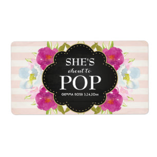 Etiqueta Chica Baby Shower Mini Champagne Label