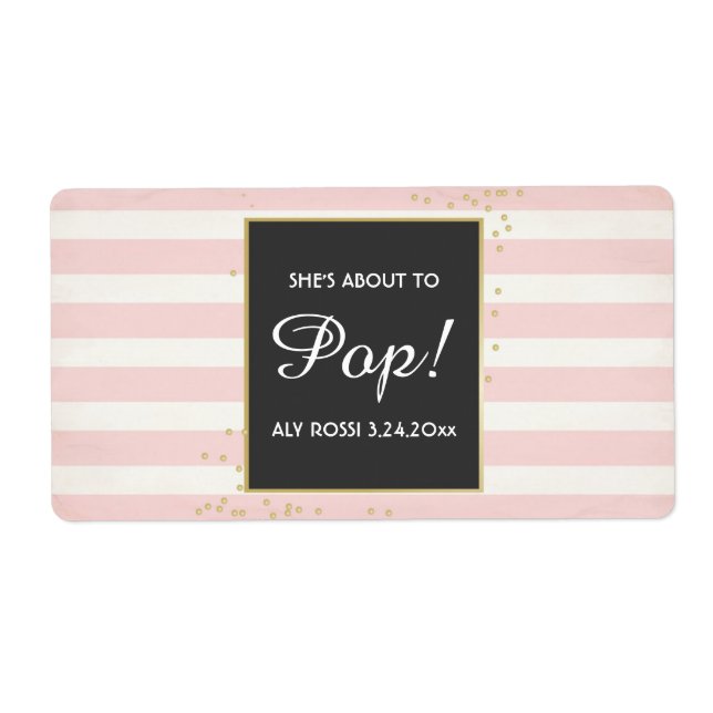 Etiqueta Chica Baby Shower Mini Champagne Label (Frente)