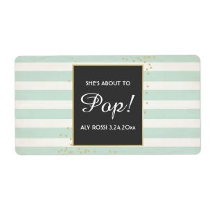 Etiqueta Chica Baby Shower Mini Champagne Label Boy