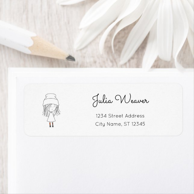 Etiqueta Chica caprichoso y caprichoso lindo Personalizado  (In situ)