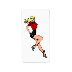 Etiqueta Chica de glamour vintage al lado, blond Blombshell