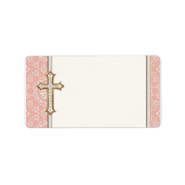 Etiqueta Chica de la Cruz Dorada de Oro de la Santa Primera