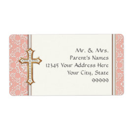 Etiqueta Chica de la Cruz Dorada de Oro de la Santa Primera